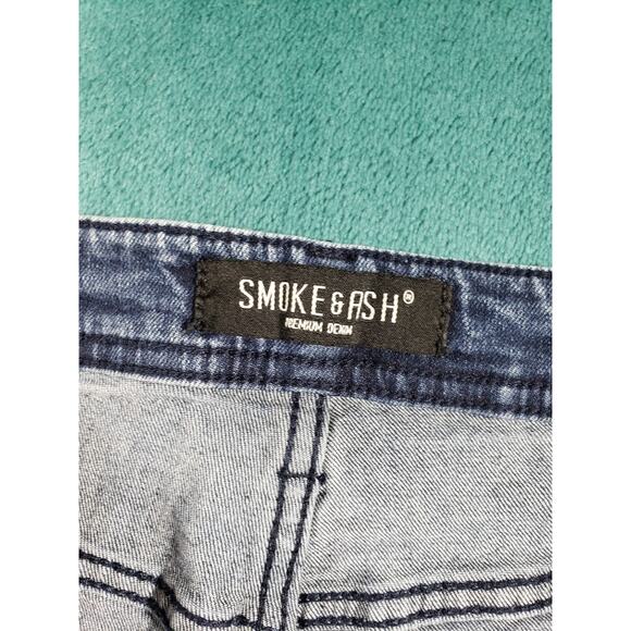 Smoke & Ash Jeans Size 38x32 Mens Blue Pants Stretch Denim Byron Straight - Picture 3 of 12